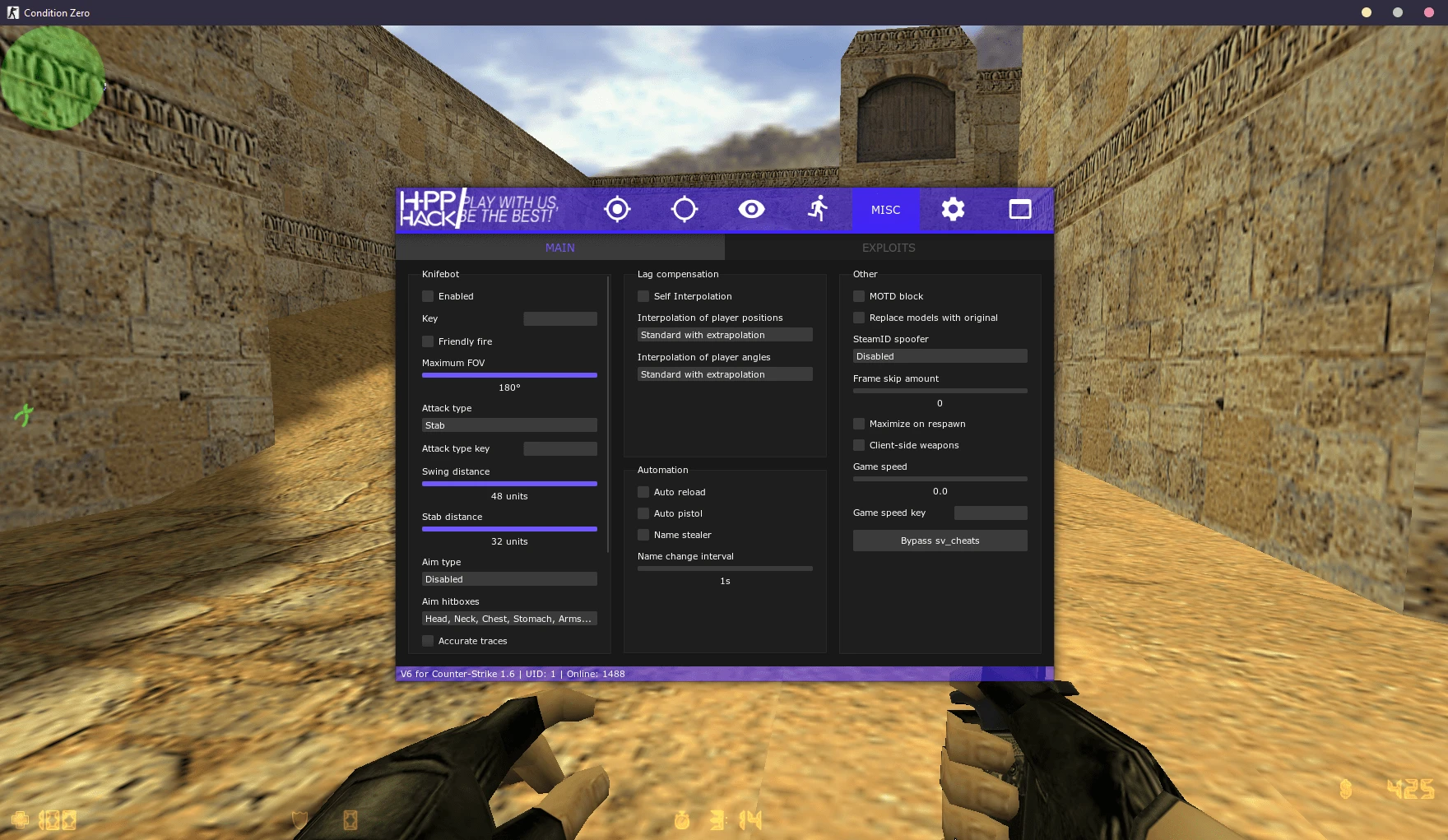 HPP v6 Crack - CS1.6 uchun Legit & HvH cheat