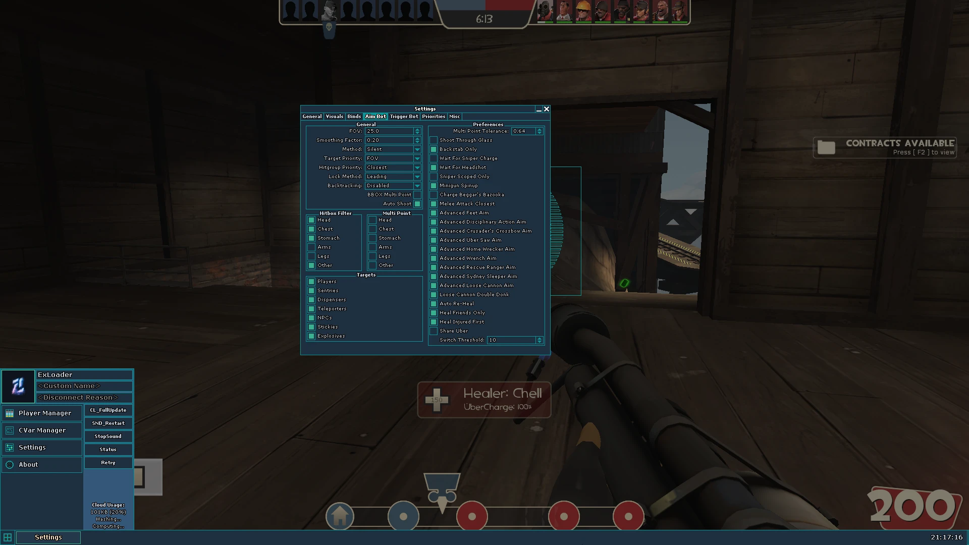 SilentAim, ESP, Trigger bot + CFG - cheat for TF2 NullCore
