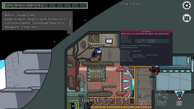 AmongUsMenu - HvH Cheat für Among Us (Radarhack, Wallhack, Lüftungsschächte freischalten, Freecam)