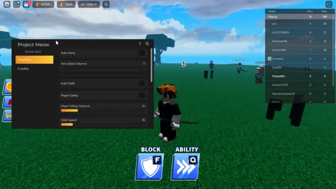 Blade Ball - Хаки для Roblox (Auto farm, Auto Parry, God Spam) | Bedol Hub - Project Meow