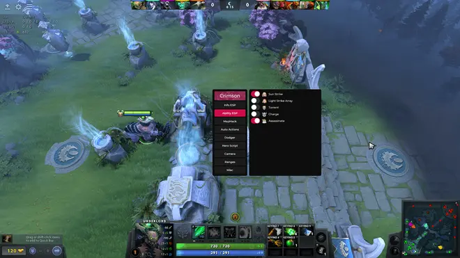 Crimson - Maphack, ESP, TrueSight cheat para Dota2