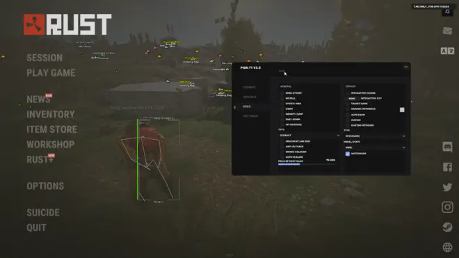 Dast.TT - Cheat NoFall, Combat, Fake Admin para Rust Pirate (Crack) | v2546