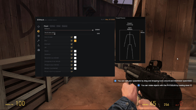 EOHack - Interner Cheat für GMOD (Ehemals Cranium)