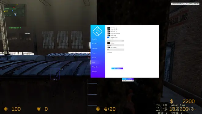 Ragebot, Legitbot, AntiAim, Visuales - cheat Epoximotion para Counter-Strike: Source | v34, (2021) - v34, (2024)