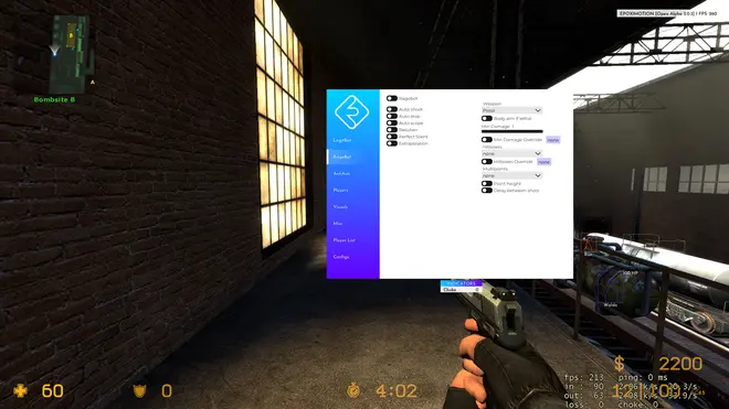 Ragebot, Legitbot, AntiAim, Visuals - cheat Epoximotion per Counter-Strike: Source