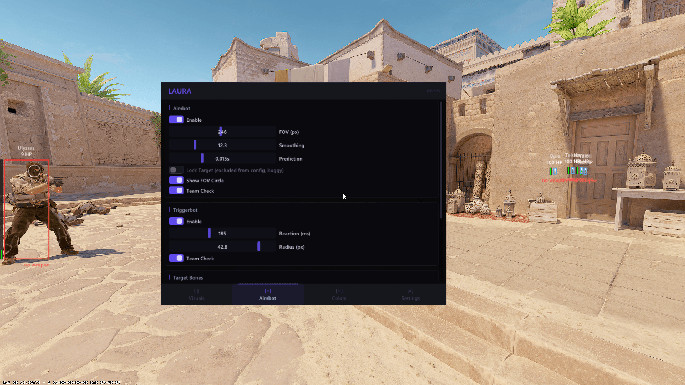 Laura External - Wallhack va aimbot bilan bepul CS2 chit