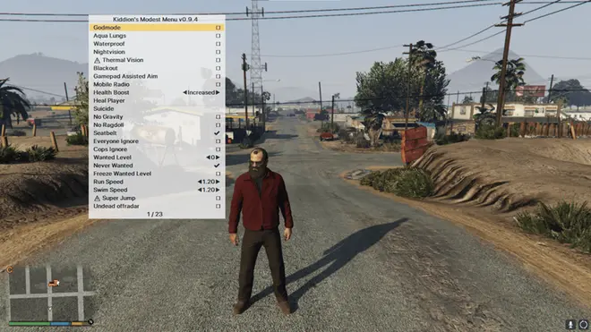 Modest-menu - Darmowe zewnętrzne modmenu do GTA 5