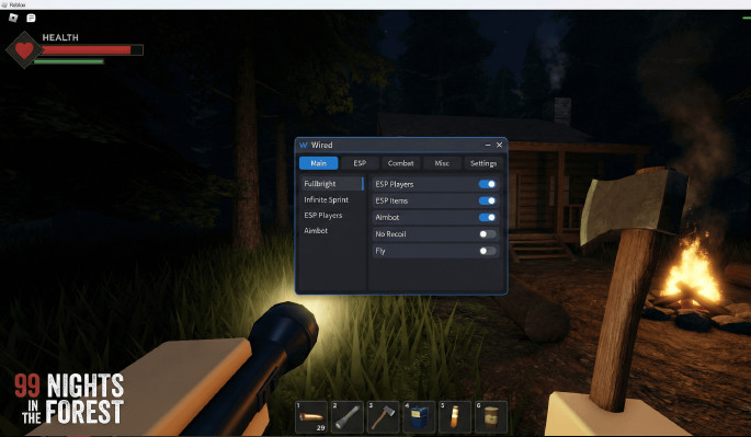 99 Nights in the Forest - Hack Roblox (ESP, God Mode, Infinite Stamina)