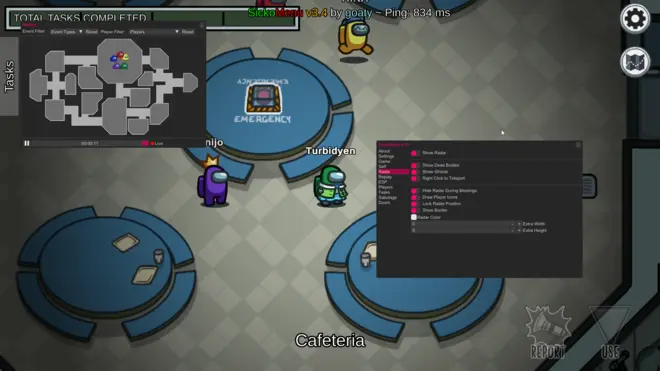 SickoMenu - Radarhack, Tasks, Doors, FakeImpostor hack for AmongUs