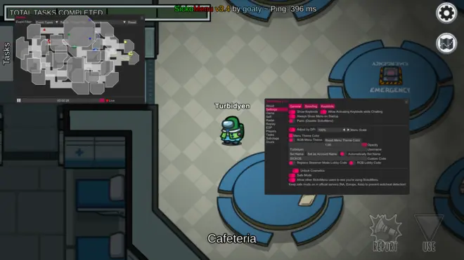 SickoMenu - Radarhack, Aufgaben, Türen, FakeImpostor Hack für AmongUs