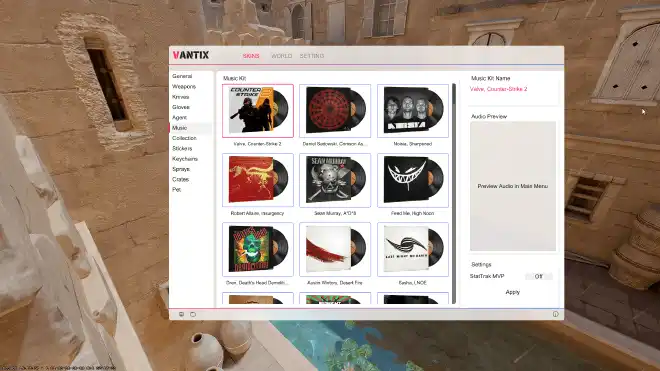 VANTIX - SkinChanger gratuit pour CS2 (Couteaux, gants, agents, stickers, porte-clés, inventaire)