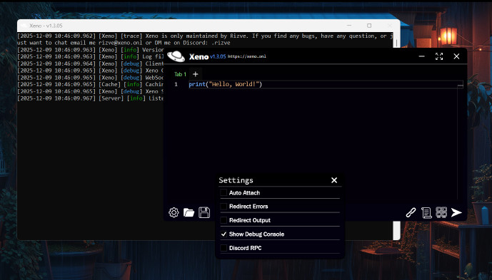 Xeno - Тегін Roblox инжекторы және LUA Executor (вирустар ЖОҚ, бандар ЖОҚ, жаңартылған)